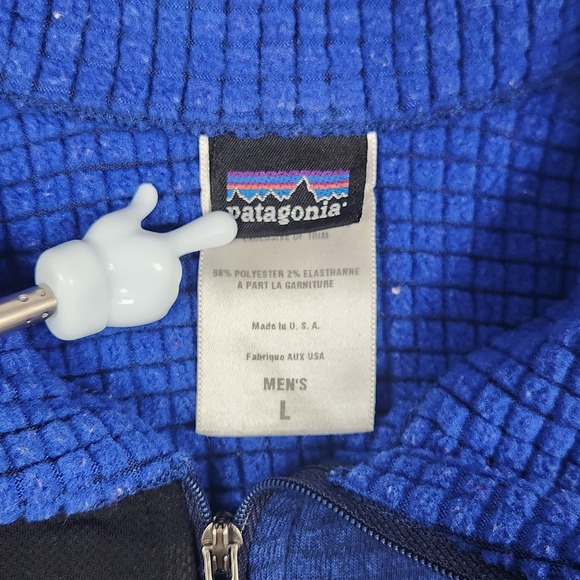 Vintage Patagonia R1 Flash Pullover Mens Large Blue Black 1/2 Zip Hiking USA - Picture 6 of 12